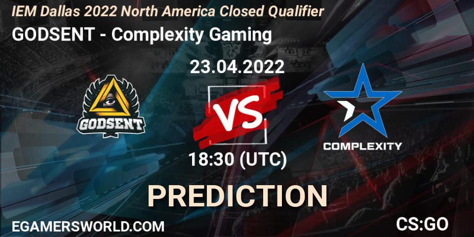 GODSENT vs Complexity Gaming: Match Prediction. 23.04.2022 at 18:30, Counter-Strike (CS2), IEM Dallas 2022 North America Closed Qualifier