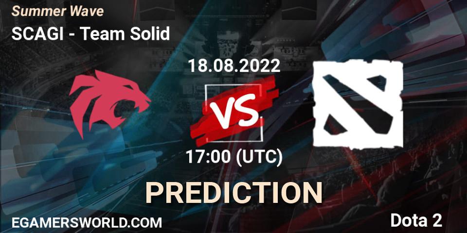 SCAGI vs Team Solid: Match Prediction. 18.08.2022 at 17:00, Dota 2, Summer Wave