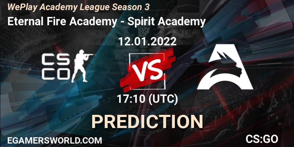 Eternal Fire Academy vs Spirit Academy: Match Prediction. 12.01.22, CS2 (CS:GO), WePlay Academy League Season 3