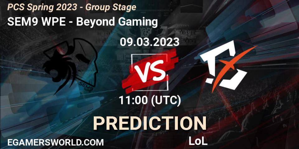 SEM9 WPE vs Beyond Gaming: Match Prediction. 17.02.2023 at 11:15, LoL, PCS Spring 2023 - Group Stage