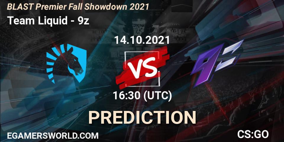 Team Liquid vs 9z: Match Prediction. 14.10.2021 at 16:20, Counter-Strike (CS2), BLAST Premier Fall Showdown 2021