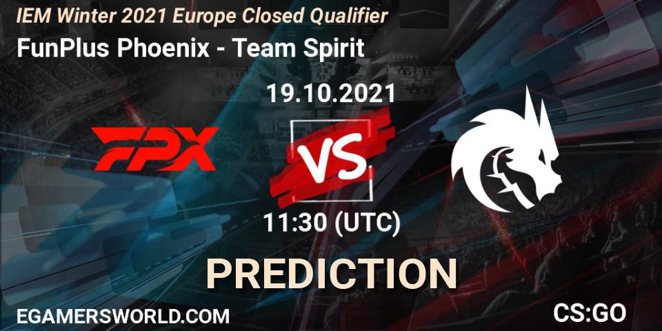 FunPlus Phoenix vs Team Spirit: Match Prediction. 19.10.2021 at 11:30, Counter-Strike (CS2), IEM Winter 2021 Europe Closed Qualifier