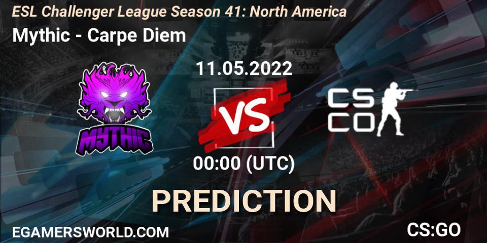 Mythic vs Carpe Diem: Match Prediction. 11.05.2022 at 00:00, Counter-Strike (CS2), ESL Challenger League Season 41: North America