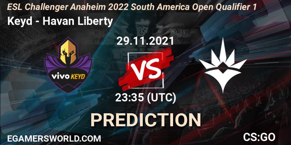 Keyd vs Havan Liberty: Match Prediction. 30.11.21, CS2 (CS:GO), ESL Challenger Anaheim 2022 South America Open Qualifier 1