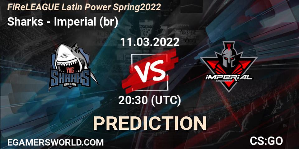 Sharks vs Imperial (br): Match Prediction. 11.03.2022 at 20:55, Counter-Strike (CS2), FiReLEAGUE Latin Power Spring 2022