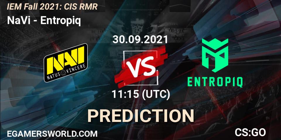 NaVi vs Entropiq: Match Prediction. 30.09.2021 at 11:20, Counter-Strike (CS2), IEM Fall 2021: CIS RMR