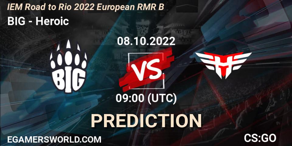 BIG vs Heroic: Match Prediction. 08.10.2022 at 09:00, Counter-Strike (CS2), IEM Road to Rio 2022 European RMR B