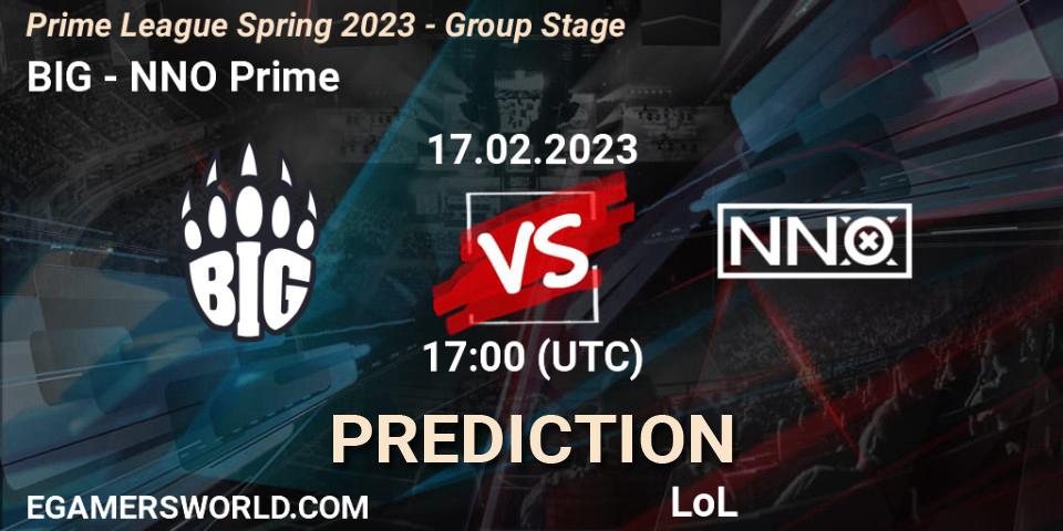 BIG vs NNO Prime: Match Prediction. 17.02.2023 at 20:00, LoL, Prime League Spring 2023 - Group Stage