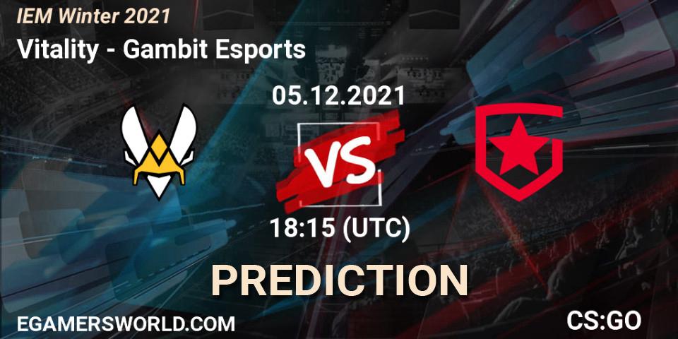 Vitality vs Gambit Esports: Match Prediction. 05.12.21, CS2 (CS:GO), IEM Winter 2021