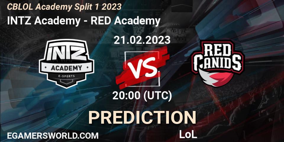INTZ Academy vs RED Academy: Match Prediction. 21.02.23, LoL, CBLOL Academy Split 1 2023