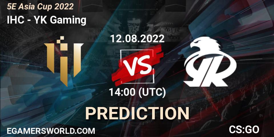 IHC vs YK Gaming: Match Prediction. 12.08.2022 at 14:00, Counter-Strike (CS2), 5E Asia Cup 2022