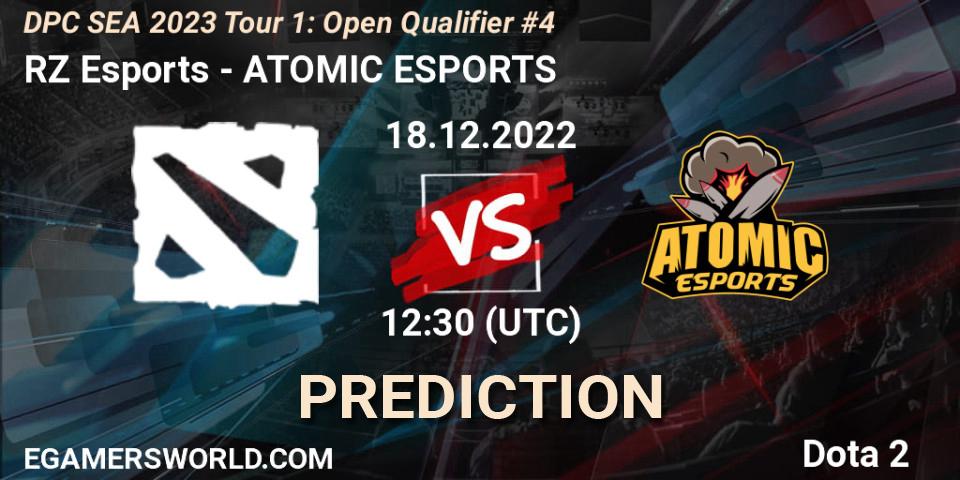 RZ Esports vs ATOMIC ESPORTS: Match Prediction. 18.12.2022 at 12:30, Dota 2, DPC SEA 2023 Tour 1: Open Qualifier #4