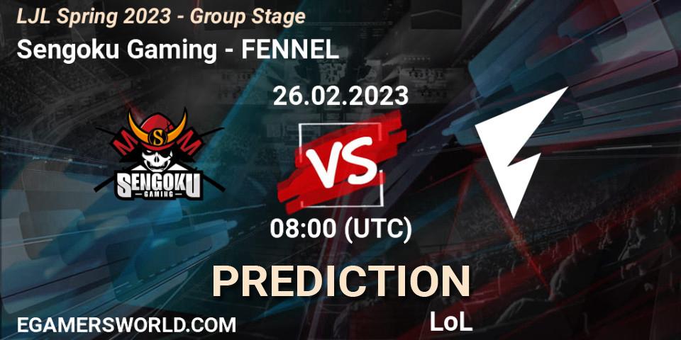 Sengoku Gaming vs FENNEL: Match Prediction. 26.02.2023 at 08:00, LoL, LJL Spring 2023 - Group Stage