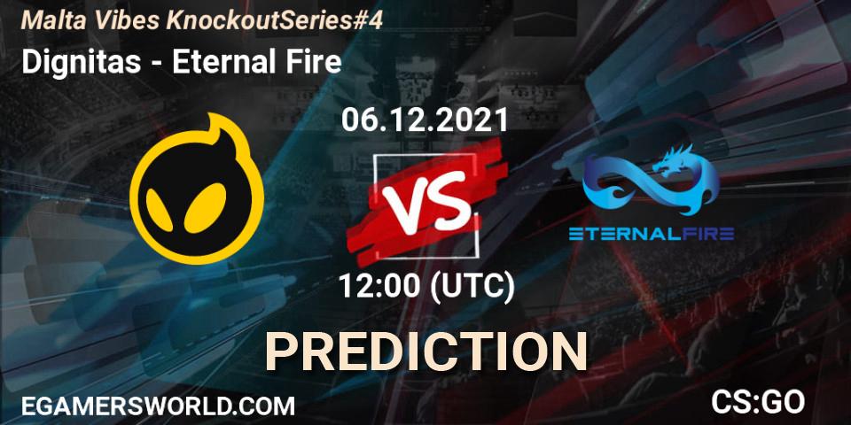 Dignitas vs Eternal Fire: Match Prediction. 06.12.2021 at 12:05, Counter-Strike (CS2), Malta Vibes Knockout Series #4