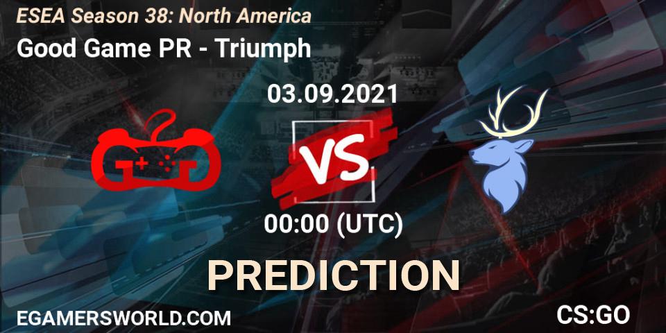 Good Game PR vs Triumph: Match Prediction. 03.09.21, CS2 (CS:GO), ESEA Season 38: North America 