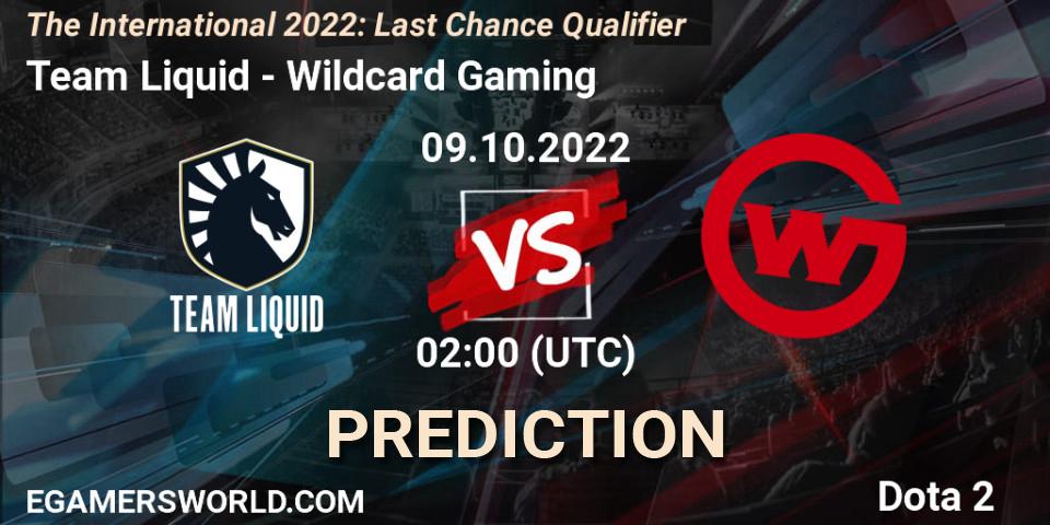 Team Liquid vs Wildcard Gaming: Match Prediction. 09.10.22, Dota 2, The International 2022: Last Chance Qualifier