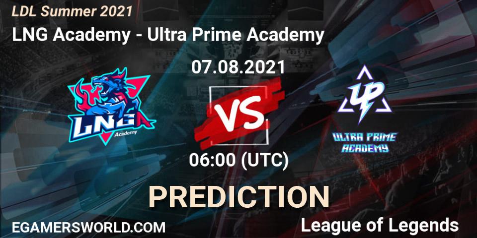 LNG Academy vs Ultra Prime Academy: Match Prediction. 07.08.2021 at 06:00, LoL, LDL Summer 2021