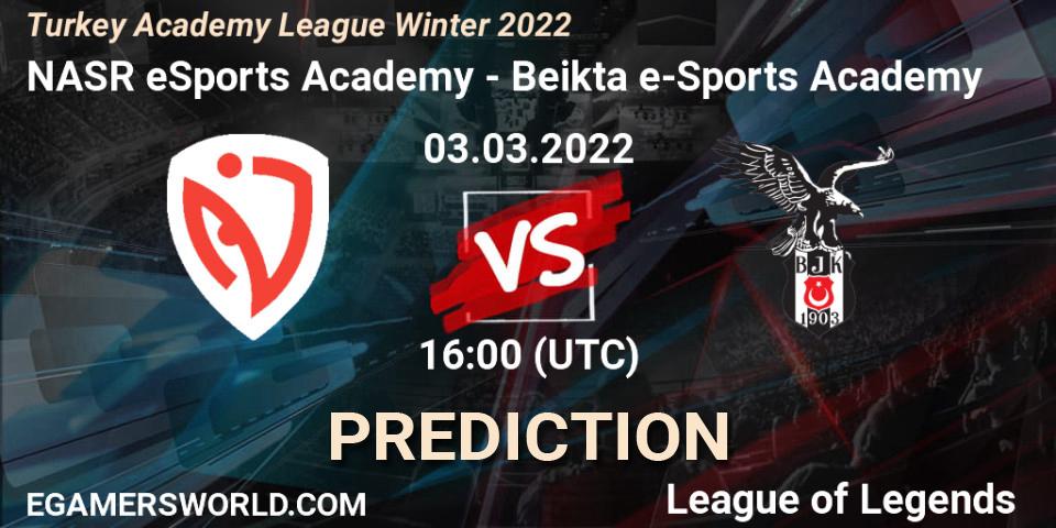 NASR eSports Academy vs Beşiktaş e-Sports Academy: Match Prediction. 03.03.2022 at 16:00, LoL, Turkey Academy League Winter 2022