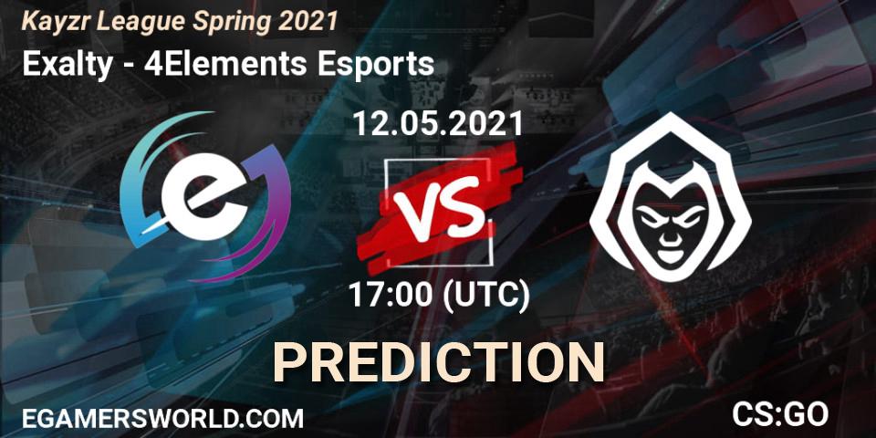 Exalty vs 4Elements Esports: Match Prediction. 12.05.2021 at 17:00, Counter-Strike (CS2), Kayzr League Spring 2021