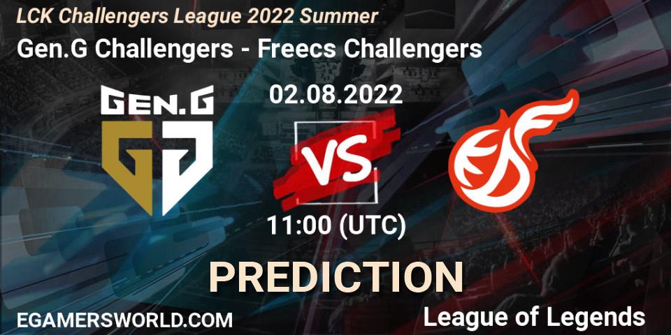 Gen.G Challengers vs Freecs Challengers: Match Prediction. 02.08.2022 at 11:00, LoL, LCK Challengers League 2022 Summer