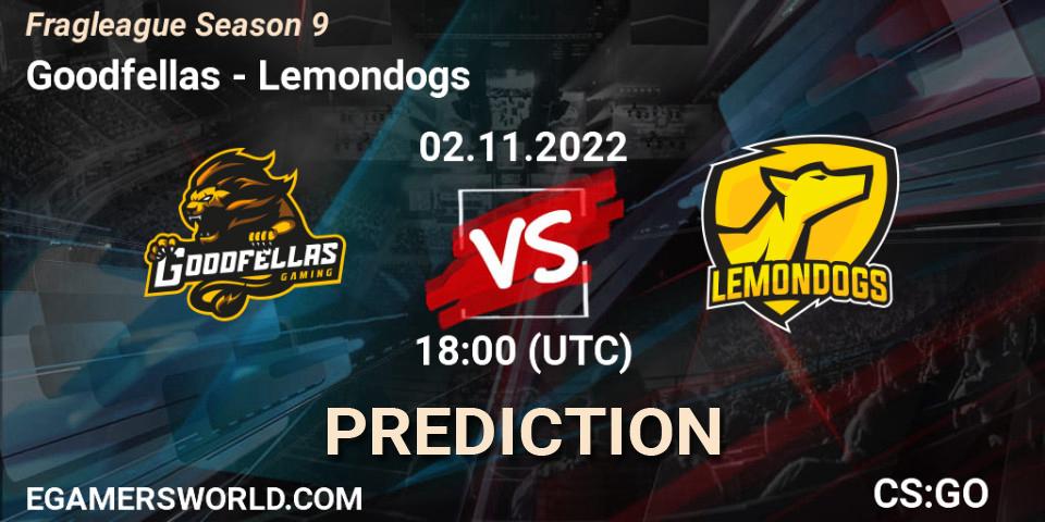 Goodfellas vs Lemondogs: Match Prediction. 02.11.22, CS2 (CS:GO), Fragleague Season 9