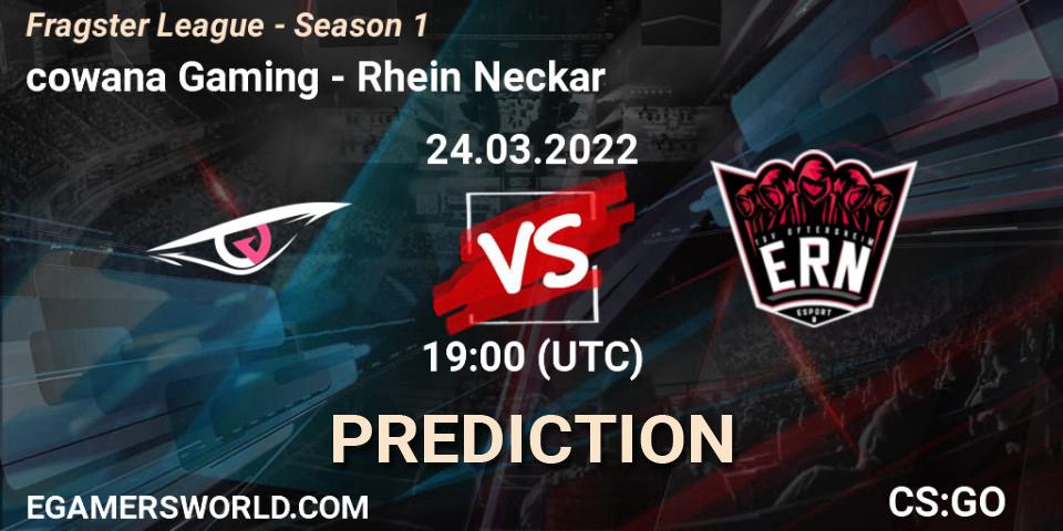 cowana Gaming vs Rhein Neckar: Match Prediction. 24.03.2022 at 19:00, Counter-Strike (CS2), Fragster League - Season 1