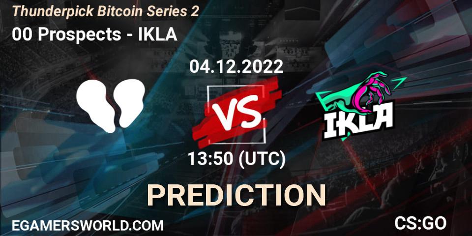 00 Prospects vs IKLA: Match Prediction. 04.12.2022 at 13:50, Counter-Strike (CS2), Thunderpick Bitcoin Series 2