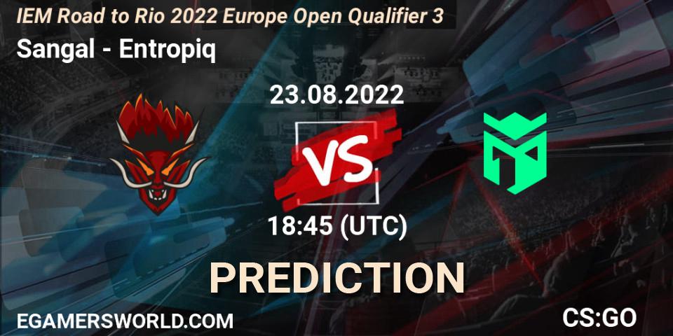 Sangal vs Entropiq: Match Prediction. 23.08.2022 at 18:50, Counter-Strike (CS2), IEM Road to Rio 2022 Europe Open Qualifier 3