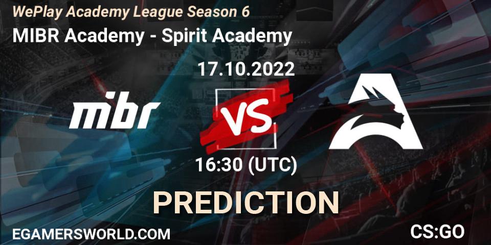 MIBR Academy vs Spirit Academy: Match Prediction. 17.10.22, CS2 (CS:GO), WePlay Academy League Season 6