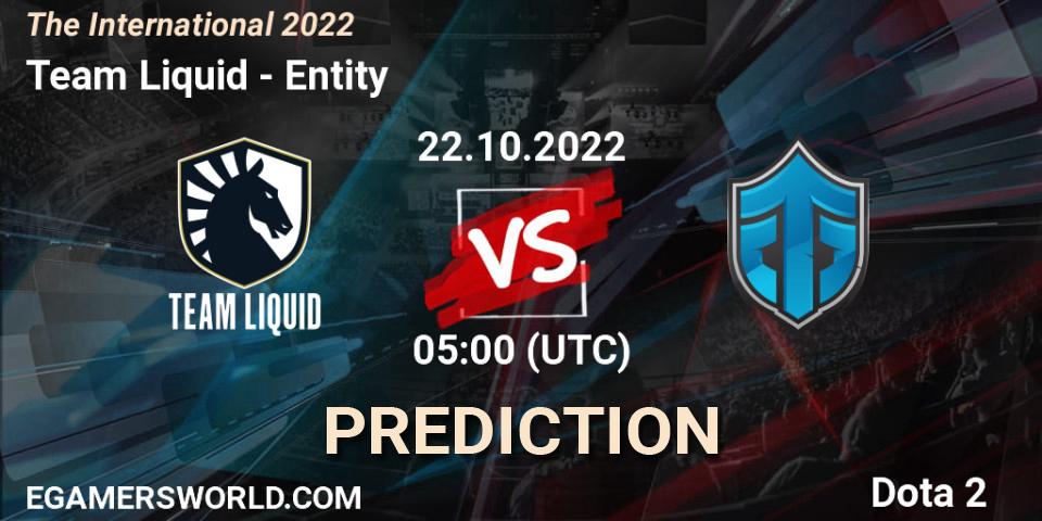 Team Liquid vs Entity: Match Prediction. 22.10.22, Dota 2, The International 2022