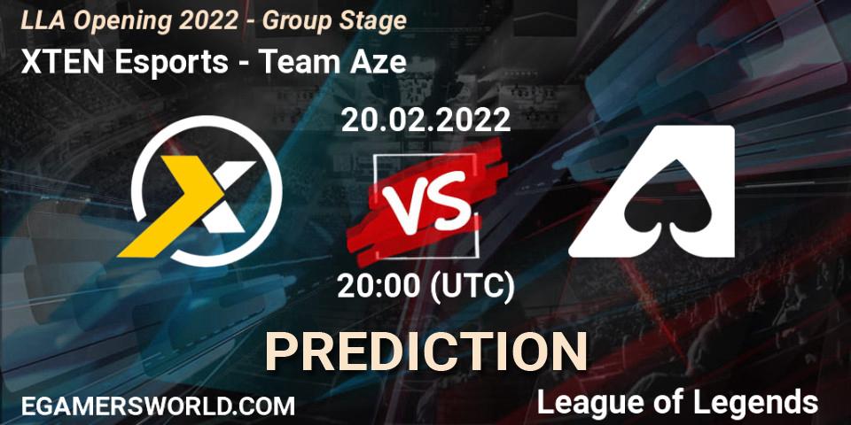 XTEN Esports vs Team Aze: Match Prediction. 20.02.2022 at 20:00, LoL, LLA Opening 2022 - Group Stage