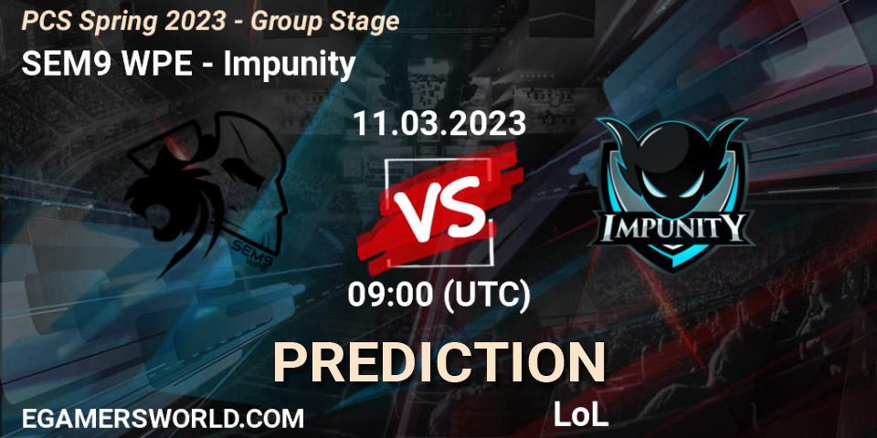 SEM9 WPE vs Impunity: Match Prediction. 19.02.2023 at 13:40, LoL, PCS Spring 2023 - Group Stage