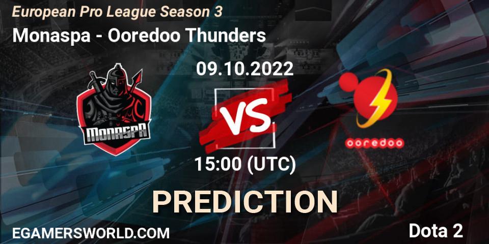 Monaspa vs Ooredoo Thunders: Match Prediction. 09.10.22, Dota 2, European Pro League Season 3 
