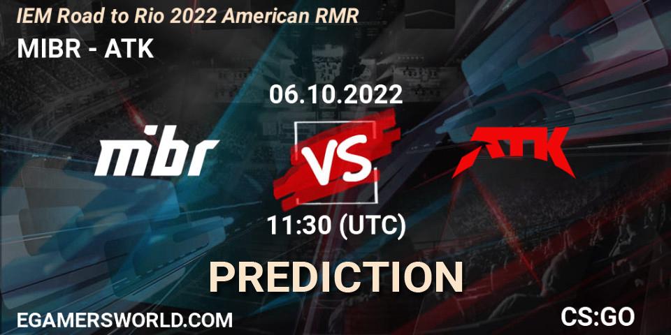 MIBR vs ATK: Match Prediction. 06.10.22, CS2 (CS:GO), IEM Road to Rio 2022 American RMR
