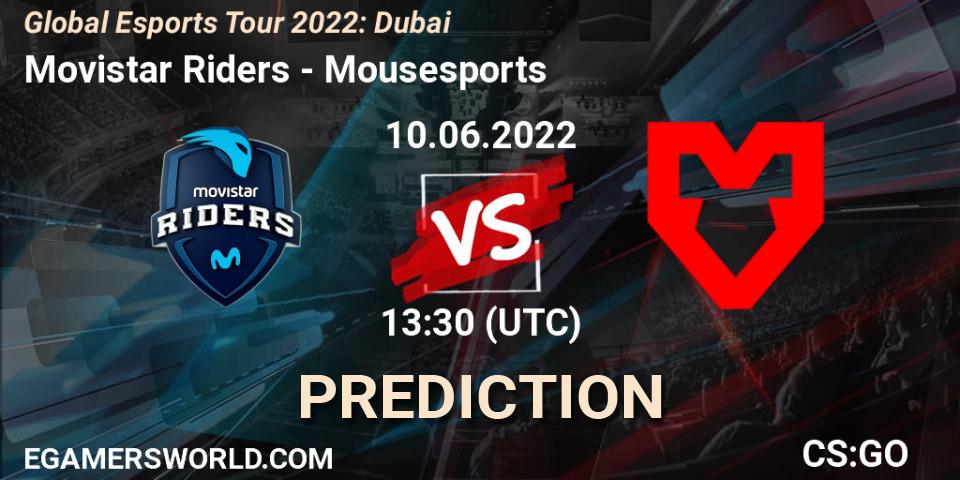 Movistar Riders vs Mousesports: Match Prediction. 10.06.2022 at 13:30, Counter-Strike (CS2), Global Esports Tour 2022: Dubai