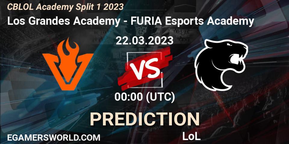 Los Grandes Academy vs FURIA Esports Academy: Match Prediction. 22.03.23, LoL, CBLOL Academy Split 1 2023