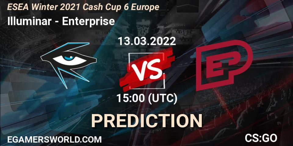 Illuminar vs Enterprise: Match Prediction. 13.03.2022 at 15:05, Counter-Strike (CS2), ESEA Winter 2021 Cash Cup 6 Europe