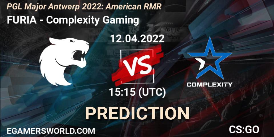 FURIA vs Complexity Gaming: Match Prediction. 12.04.2022 at 15:25, Counter-Strike (CS2), PGL Major Antwerp 2022: American RMR