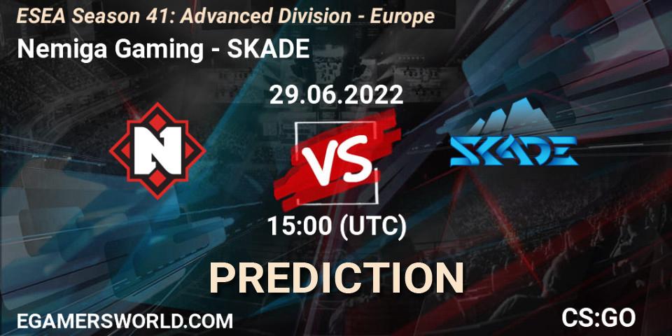 Nemiga Gaming vs SKADE: Match Prediction. 29.06.2022 at 15:00, Counter-Strike (CS2), ESEA Season 41: Advanced Division - Europe