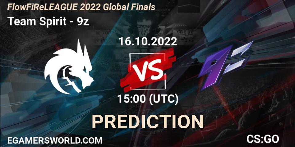 Team Spirit vs 9z: Match Prediction. 16.10.22, CS2 (CS:GO), FlowFiReLEAGUE 2022 Global Finals