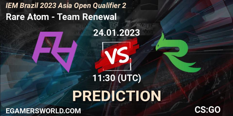 Rare Atom vs Team Renewal: Match Prediction. 24.01.2023 at 11:30, Counter-Strike (CS2), IEM Brazil Rio 2023 Asia Open Qualifier 2