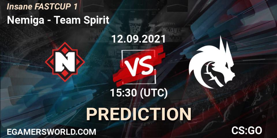 Nemiga vs Team Spirit: Match Prediction. 12.09.2021 at 15:30, Counter-Strike (CS2), Insane FASTCUP 1