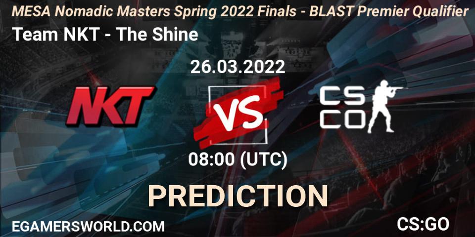 Team NKT vs The Shine: Match Prediction. 26.03.2022 at 05:30, Counter-Strike (CS2), MESA Nomadic Masters Spring 2022 Finals - BLAST Premier Qualifier