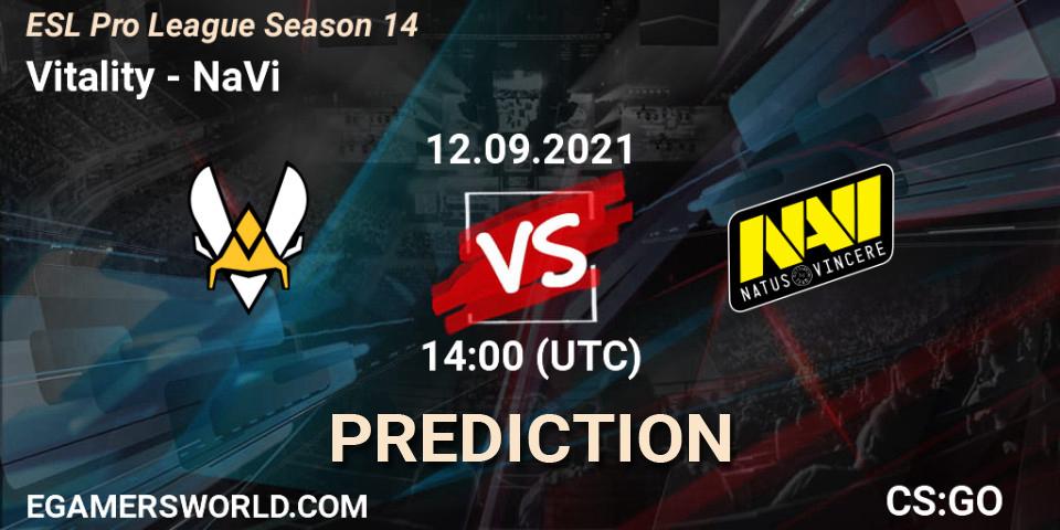 Vitality vs NaVi: Match Prediction. 12.09.2021 at 14:00, Counter-Strike (CS2), ESL Pro League Season 14