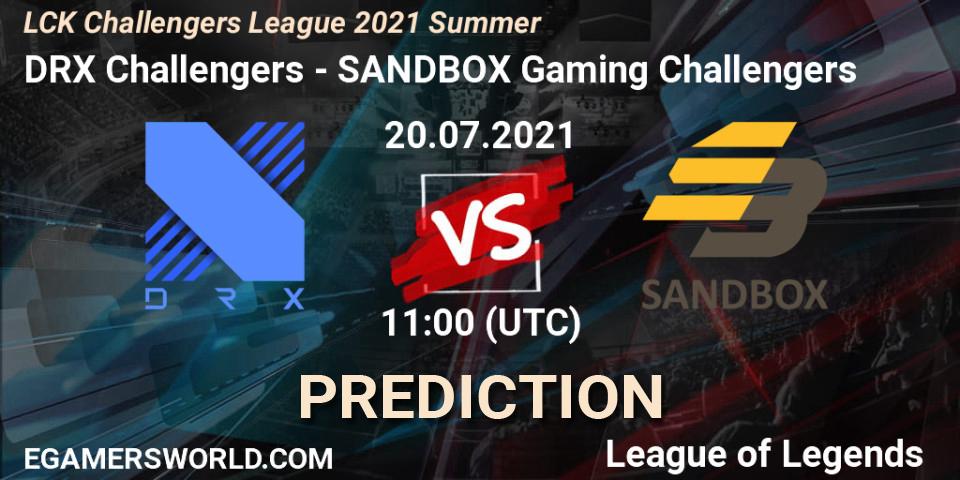DRX Challengers vs SANDBOX Gaming Challengers: Match Prediction. 20.07.2021 at 12:00, LoL, LCK Challengers League 2021 Summer
