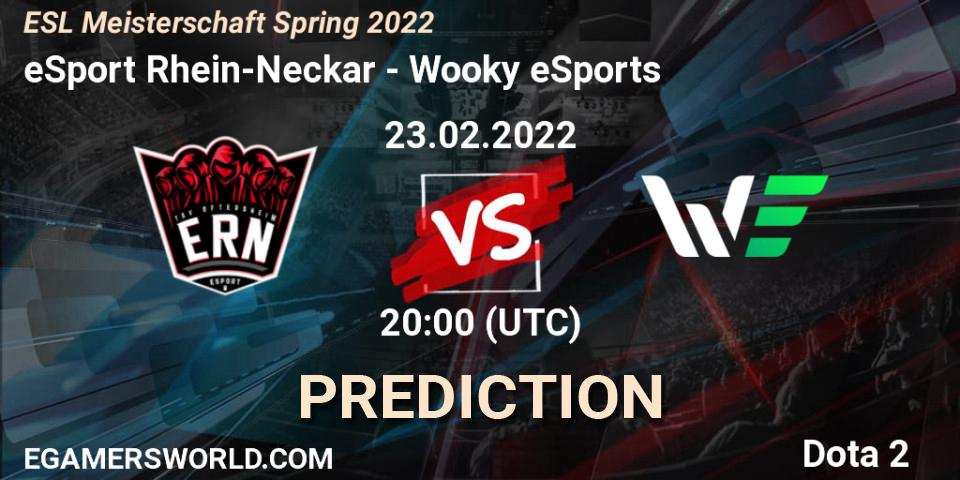 eSport Rhein-Neckar vs Wooky eSports: Match Prediction. 24.02.2022 at 20:00, Dota 2, ESL Meisterschaft Spring 2022