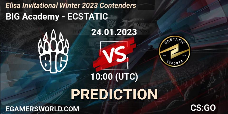 BIG Academy vs ECSTATIC: Match Prediction. 24.01.2023 at 10:00, Counter-Strike (CS2), Elisa Invitational Winter 2023 Contenders