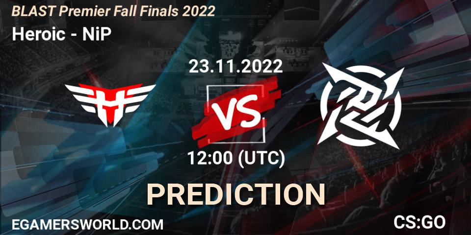 Heroic vs NiP: Match Prediction. 23.11.22, CS2 (CS:GO), BLAST Premier Fall Finals 2022