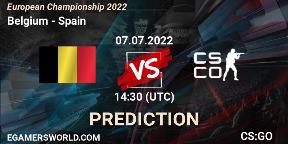 Belgium vs Spain: Match Prediction. 07.07.2022 at 14:50, Counter-Strike (CS2), European Championship 2022
