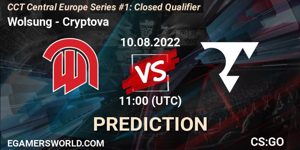 Wolsung vs Cryptova: Match Prediction. 10.08.2022 at 11:00, Counter-Strike (CS2), CCT Central Europe Series #1: Closed Qualifier